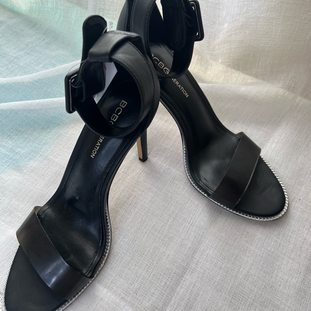 BCBG Black Strappy Heels size 7